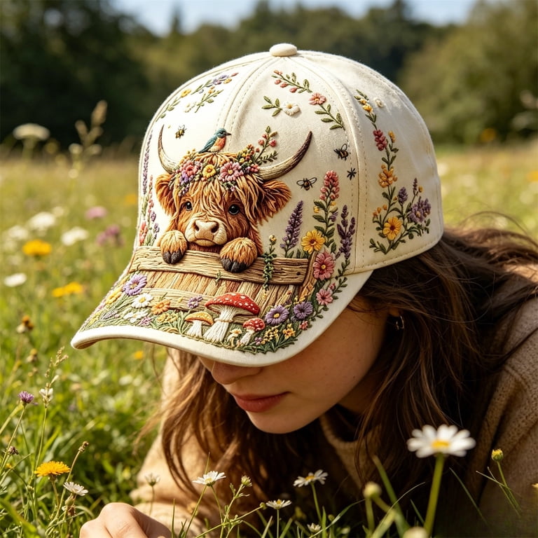 MMJ Baseball Cap Cow Print Hat Adjustable Unisex Casual Outdoor 