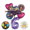 Mayflower Products Aladdin 6th Birthday Party Supplies Princess Jasmine Balloon Bouquet Decorations - Purple Number 6
