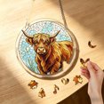 thumbnail image 1 of Tong Cow Stained Glass Style Acrylic Puzzle Irregular Animal Puzzle Hanging Ornament Colorful Background Window Art For Anim, 1 of 6