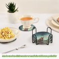thumbnail image 6 of Haosy Set of 6 Drink Woven Coaster with Holder Heat Resistant Non-Slip Bar Coasters 4 Inches Bear in Forest Night Sky Stars, 6 of 7