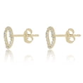 thumbnail image 2 of AVORA 10K Yellow Gold Heart Simulated Diamond CZ Stud Earrings, 2 of 5