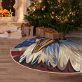 thumbnail image 5 of Sikiie Eagle With USA Flags Nativity Christmas Tree Skirt, Jesus Christian Winter Holiday Tree Mat Decoration(30-48IN)30", 5 of 6