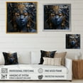 thumbnail image 4 of Designart "Egyptian Tribal Queen in Gold and Blue I" Fashion Framed Wall Art - Glam Gold Woman Egyptian Hallway Framed Wall Art Decor, 4 of 6