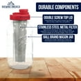 thumbnail image 3 of Cold Brew Coffee Maker Kit: Wide Mouth Mason Jar with Screw Top Lid, Stainless Steel Filter for Delicious Brewed Coffee, Infused Tea, Alcohol - 2 Quart 64 oz Old Glory Red, 3 of 7