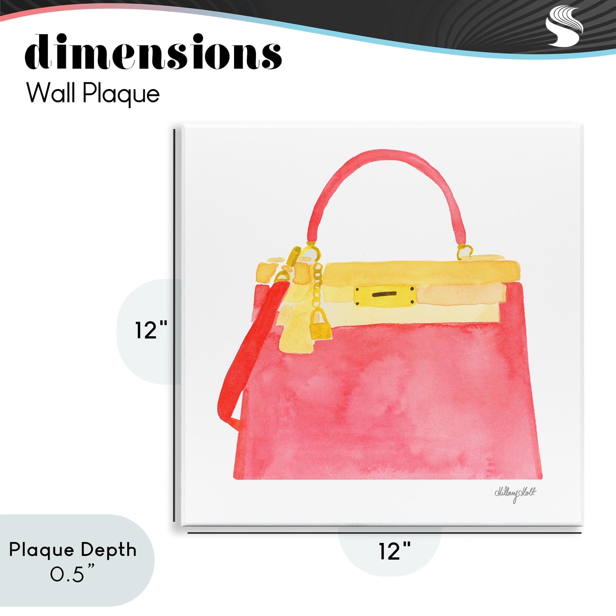 Stupell Industries Elegant Coral Handbag Wall Plaque Art, design by Hillary Holt