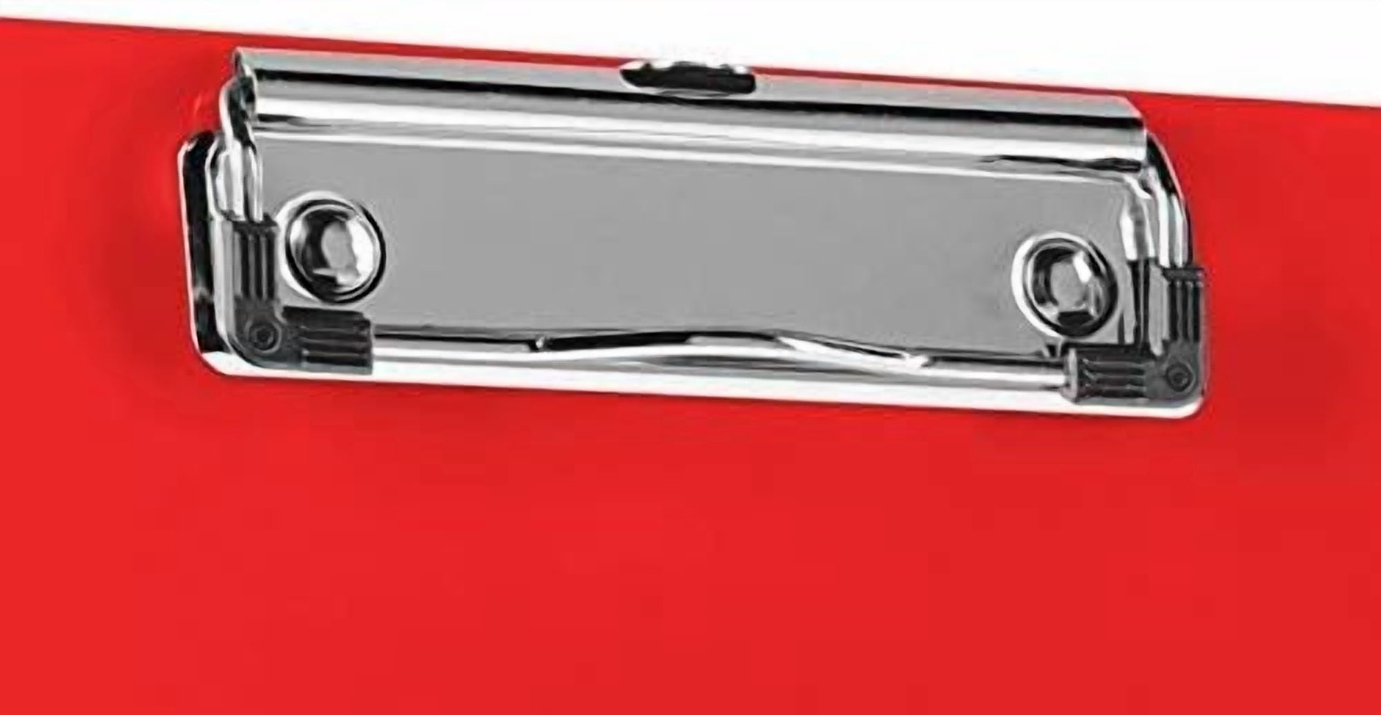 Acrimet Clipboard Memo Size A5 (9 1/4” x 6 5/16”) Low Profile Clip (Plastic) (Solid Red Color) (6 Pack)
