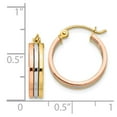 thumbnail image 3 of 14K Tri-Color Gold Earring Hoop Women'S 18 mm 4 Tri Color Earrings, 3 of 3