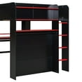 thumbnail image 5 of CNMVP Gaming Modern Wood USB Port Full-over-Full Loft Bed with Desk Red, 5 of 9
