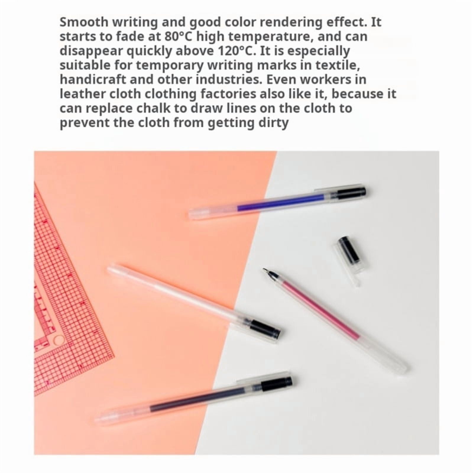 Heat Erase Pens Sewing Marker Pens Vanishing Heat Erasable Pens Fabric Marking Pens High-Temperature Disappearing Pens
