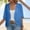 Blue, variant on Womens Coat Clearance Womens Fashion Casual Summer 3/4 Sleeve Eyelets Cardigan Solid Color Open Front Kimono Beach Coverup