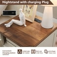 thumbnail image 5 of OKD Farmhouse Nightstand with Charging Station, End Table with 2 Drawers for Living Room, Side Table, Vintage White, 5 of 7