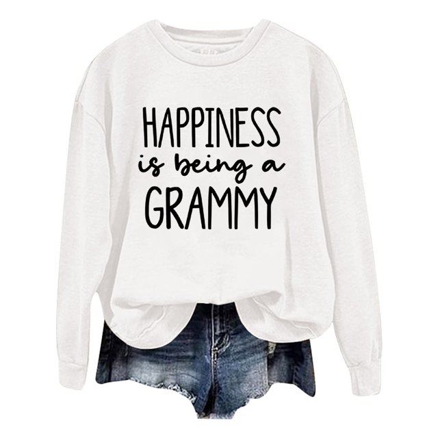 WEAIXIMIUNG Sweat-Shirt Surdimensionné pour Femmes Mode Décontractée Couleur Unie Manches Longues Imprimé Lettre Col Rond Hoodie