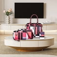 thumbnail image 2 of Women's 4PCS Shoulder & Handbag Set, Large Capacity Backpack (Red/Blue/Coffee/Navy/Gray) - Lightweight, Multi-Pocket Organizer for Travel, Work, School - Includes Shoulder Bag, 2 Handbags & Card Bag, 2 of 7