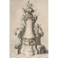thumbnail image 2 of Ignaz Günther 11x14 Black Ornate Wood Framed Double Matted Museum Art Print Titled: Tomb Design (1740-75), 2 of 5