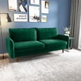 thumbnail image 4 of Enor Furniture Anacapa 70" Round Arm Upholstered Modern Velvet Sofa in Green, 4 of 15