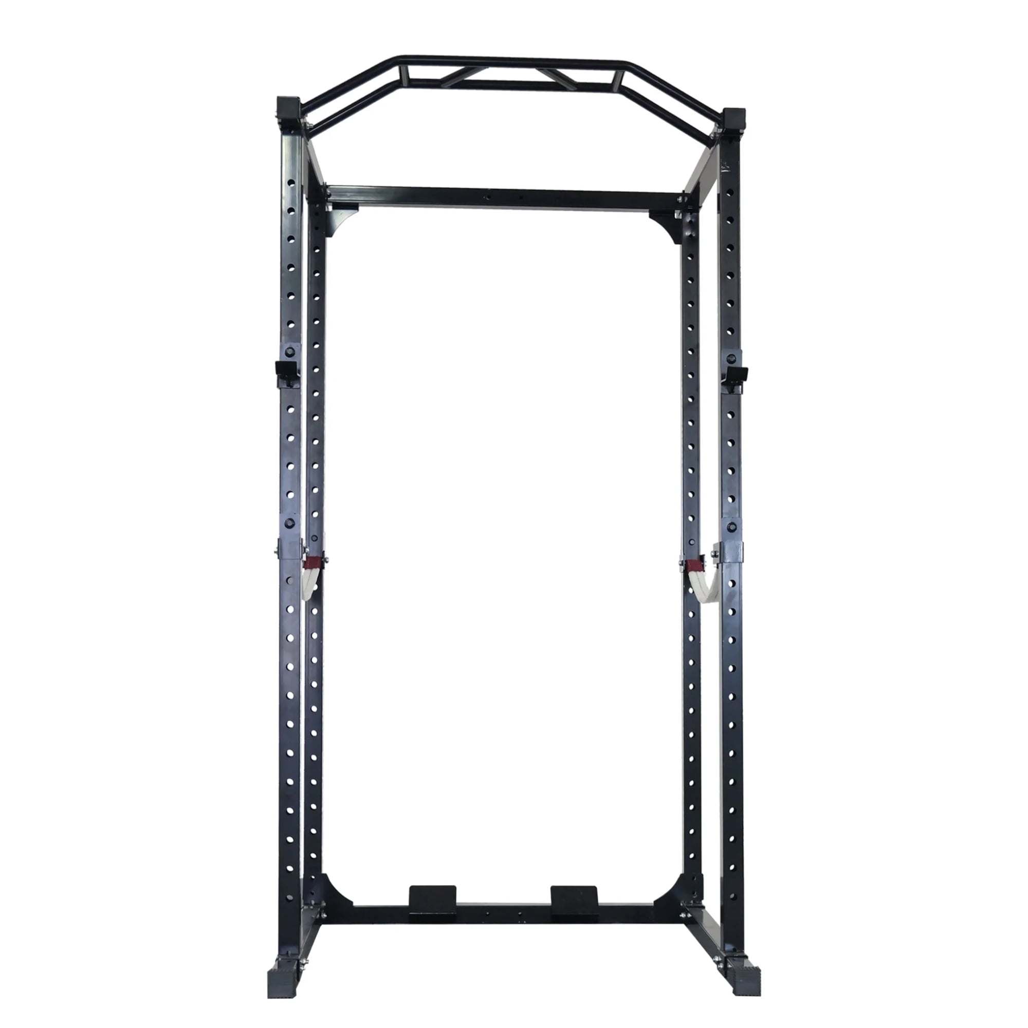 FlexWave Four-Post Power Cage, All-Black, 2x2 Steel Frame for Home Strength & Squat Training