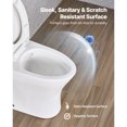 thumbnail image 5 of KFFKFF One-Piece Elongated Toilet, Dual-Flush 1.0/1.28 GPF, Bathroom Toilet with Comfortable Chair-Height Seat, Standard Height, Easy-to-Clean Skirted Design, 12-Inch Rough-In, White and Silver, 5 of 9