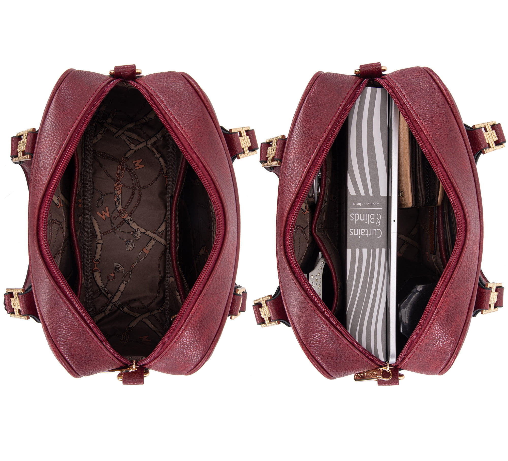 Montana West Small Top Handle Purse for Women Crossbody Satchel Handbag Barrel Bag, Burgundy