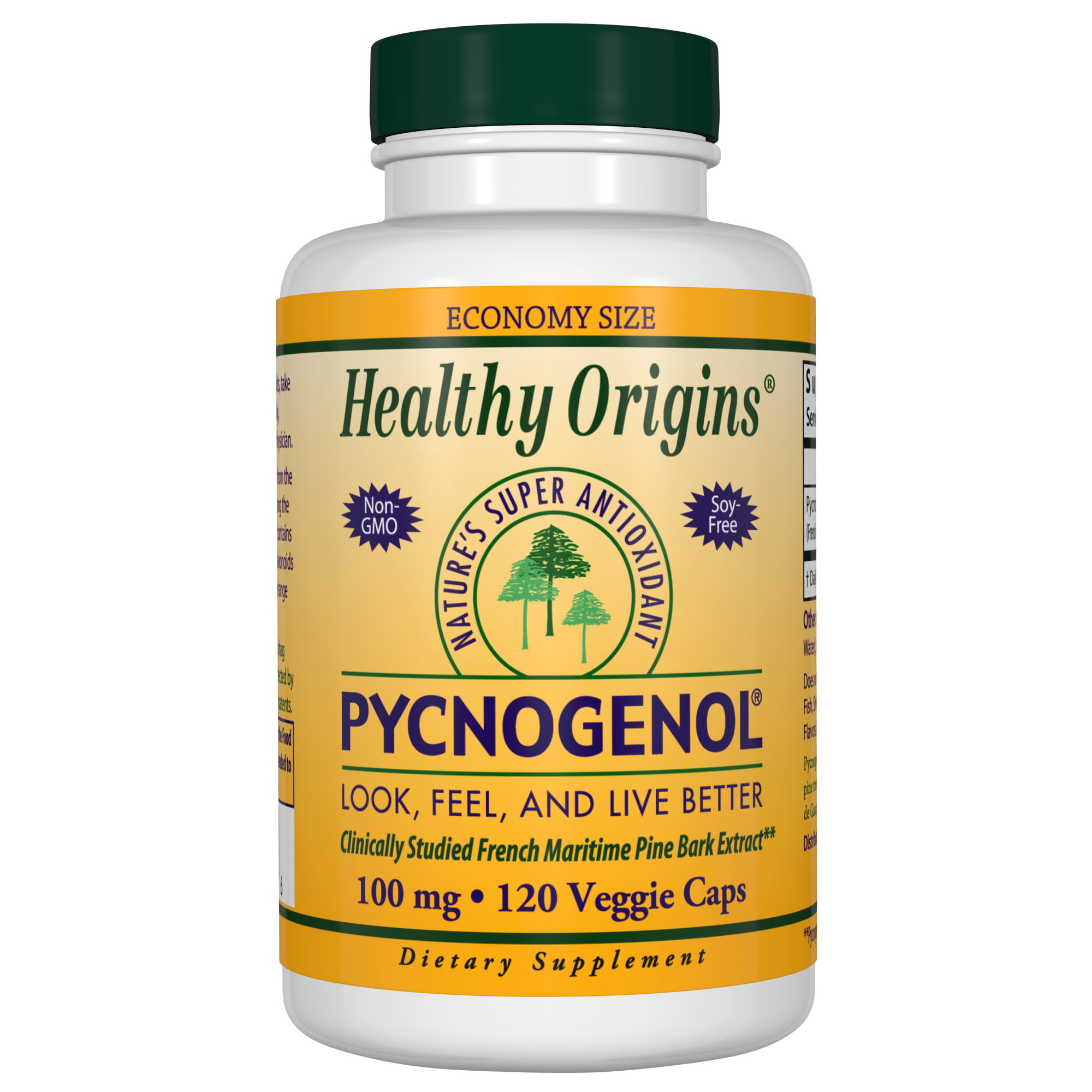 Healthy Origins Pycnogenol Vegetarian Capsules, 100 Mg, 120 Ct