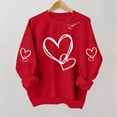 thumbnail image 6 of Valentines Day Gifts for Her Women's Cute Heart Print Round-Neck Hoodless Sweatshirt Trendy Long Sleeve Outfits Comfy Romance Tees Casual Love Clothing Tops, 6 of 7