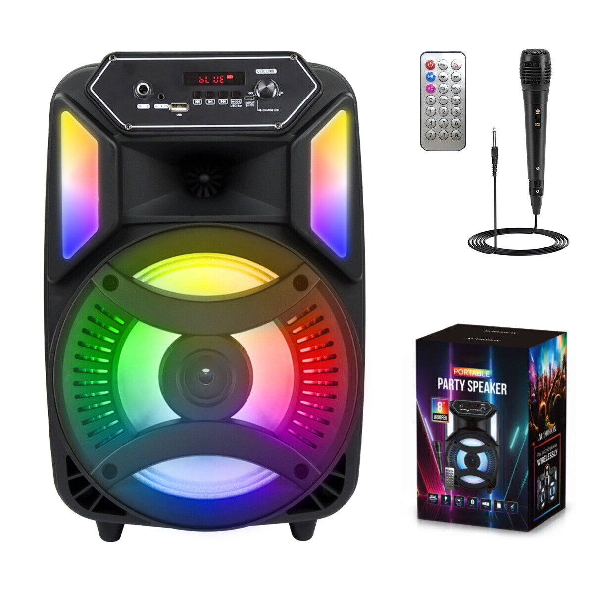 12" Portable Bluetooth Speaker With Microphone & Remote – 3000W Peak, FM, USB