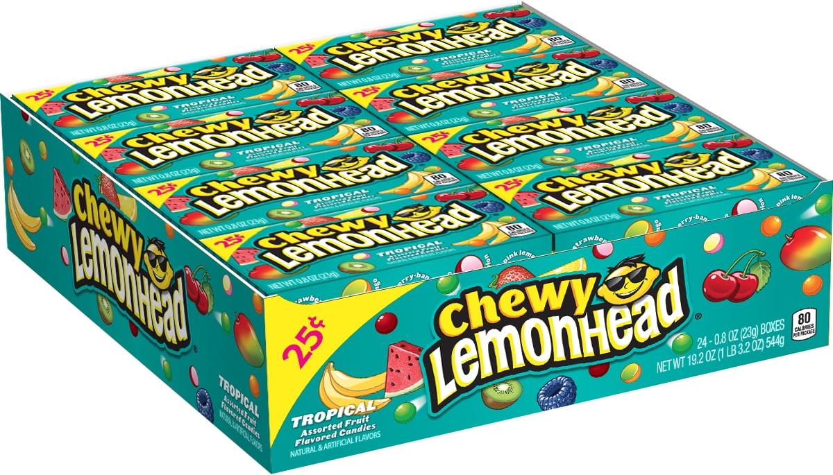 Chewy Lemonhead, Tropical Candy, 0.8 Oz., (Box of 24)