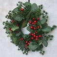 thumbnail image 2 of Simulation Christmas Wreath Small Berry Eucalyptus Leaf Door Hanging Window Decoration Berry Christmas Wreath 11.81Inch, 2 of 12