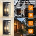 thumbnail image 4 of 14" Outdoor Wall Lights Fixtures, Black Exterior Lighting Fixtures, Waterproof Outdoor Wall Lantern Modern Front Porch Lights with Clear Glass Coach Lights for Garage, Porch, Front Door 2-Pack, 4 of 6