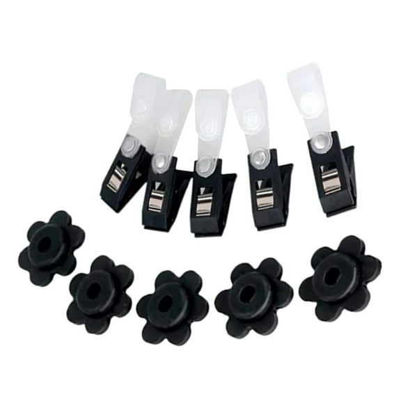 Worgeous Windproof Garden Flag Clips Set of 1 Adjustable Black Plastic Clips for Home Use Sturdy and Durable