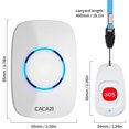 thumbnail image 3 of Botón de llamada inalámbrico de buscapersonas para cuidadores para pacientes de edad avanzada, sistema de alerta de vida personal en el hogar, 3 of 5
