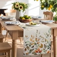 thumbnail image 2 of Table Runner 90 Inches Long for Kitchen Dining, Orange Green Eucalyptus Leaves Dresser Scarf Farmhouse, Dining Table Decorations for Wedding/Parties, Fall Botanical Rustic 13 x 90 In, 2 of 9