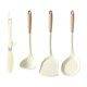 thumbnail image 2 of Juego de utensilios de cocina de silicona | Soporte para alimentos con cucharón de espátula de 4 piezas | Antiadherente resistente al calor | Empuñadura ergonómica | Fácil de limpiar | Beige |, 2 of 7