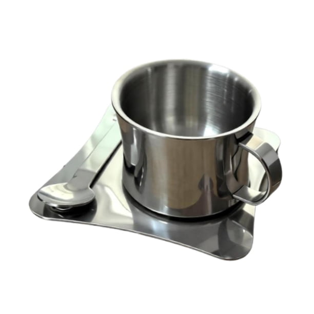 Taza de café de acero inoxidable para acampar al aire libre, reutilizable, portátil, taza de té suave 186 ml