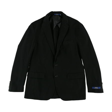 Ralph Lauren Mens Collins Velvet Two Button Blazer Jacket, Black, 40 Regular