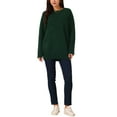 thumbnail image 2 of INSPIRE CHIC Women's Round Neck Pullover Long Sleeve Casual Sweater with Pockets XL Dark Green, 2 of 5