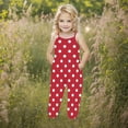 thumbnail image 2 of Kaemgyyd Toddler Girls Clothes Romper Cute Polka Dot Spaghetti Strap Sleeveless Jumpsuit Summer Outfits with Pockets 1-6 T, 2 of 5
