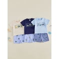 thumbnail image 3 of BemeyourBBs Toddler Baby Boys Summer Clothes Newborn Baby Boy Golf Outfits 0 6 12 18 24 Months 2 3 4 Years Golf Elements Embroidery Short Sleeve T-Shirts Elastic Waist Plaid Shorts 2Pcs Set, 3 of 8