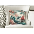 thumbnail image 4 of Ambesonne Nautical Throw Pillow Cover Pack of 2, Whale Sakura Spring Ocean, 2 Pcs-26"x26", Teal Blush and Dark Coral, 4 of 5