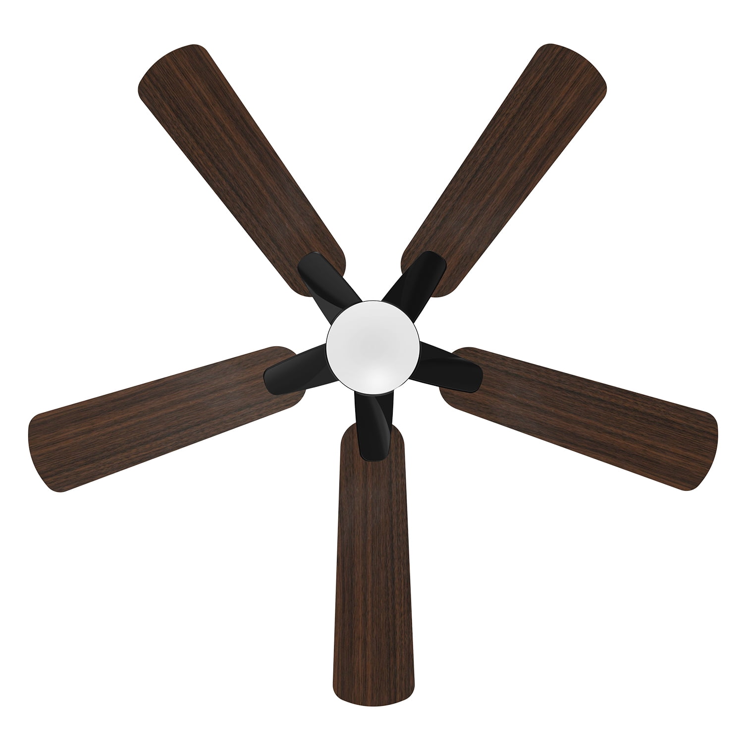 Manistays 52 inch Downrod Ceiling Fan with LED Light, Remote Control, 6 Speeds, 5 Blades, Black