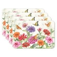 thumbnail image 1 of CounterArt "Zinnias & Butterflies" 4-Pack Reversible Flexible Plastic Tabletop Placemats, 1 of 8
