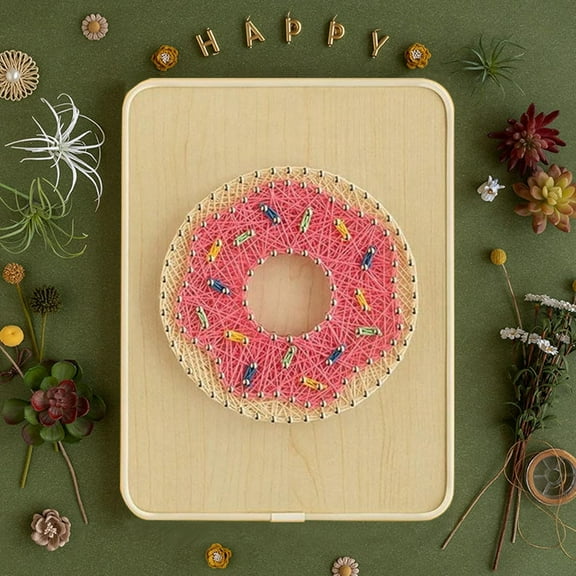 String Art DIY Kit - Donut. Wizardi Craft Kit F07-M12-3-DHBC28012
