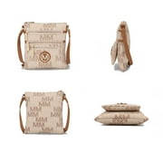 MKF Collection Beatrice Womens M Signature Multi Compartments Crossbody by Mia K - Brown