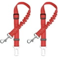 thumbnail image 1 of Cinturón de seguridad para perros con amortiguador elástico y mosquetón resistente, ajustable, máximo nivel de seguridad para todas las razas de perros y gatos, rojo, 2 unidades., 1 of 5
