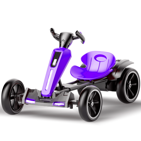 Xuanlur 12V 4.5Ah Electric Go Kart for Kids Ages 3-6, Electric Go Kart w/EVA Wheel & Metal Frame, 30W*2 Motors, Music & Lights, Max Speed 4.8 MPH, Adjustable Seat, Ride on Toy for Boys Girls, Red