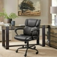 thumbnail image 3 of PetFurnishn  Mid Back Executive Office Chair Swivel Computer Task Chair with Armrests,Ergonomic Leather-Padded Desk Chair with Lumbar Support, 3 of 7