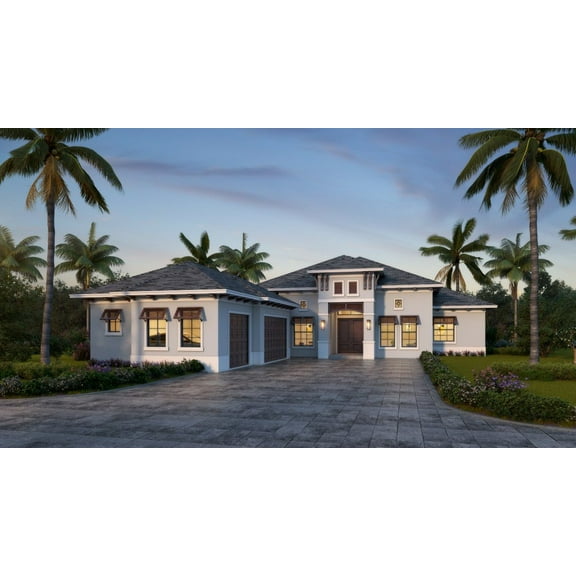 013-3223: CMU Luxury 4 Bed, 4 Bath Luxury Home Plan, 3523 Sq Ft: Full Blueprints with License to Build by Home Plan Marketplace - Lesuto