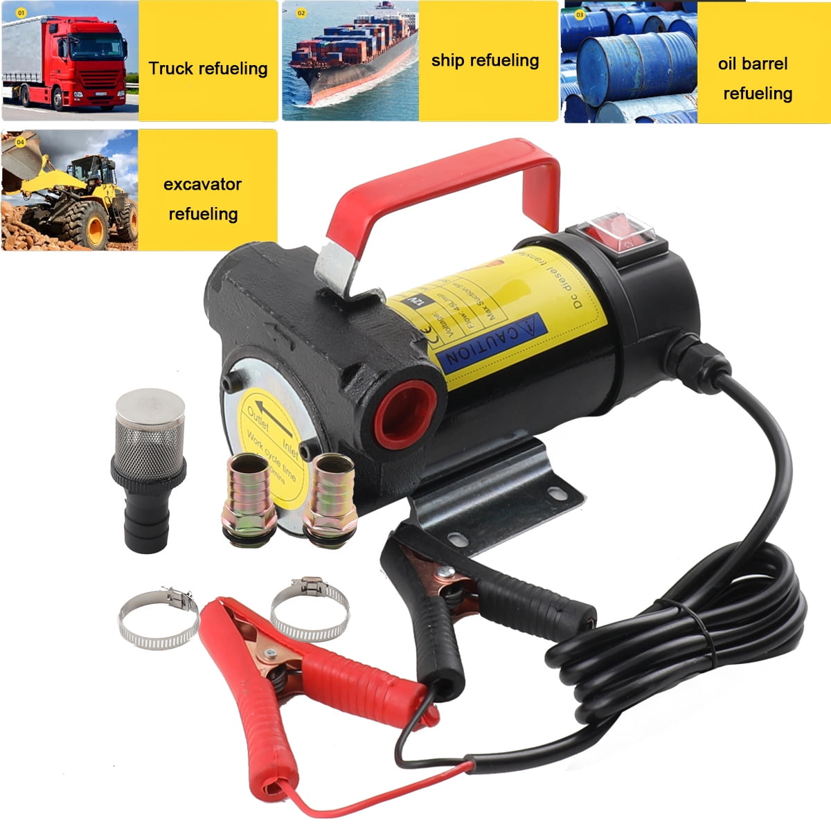 ECUTEE Electric Fuel Pump 12V Diesel Transfer Pump 40L/Min Kerosene Oil