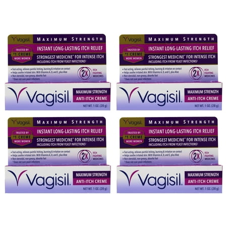 4 Pack - Vagisil Maximum Strength Anti-Itch Creme 1 oz Each