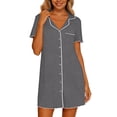 thumbnail image 3 of TaTaai Women's Casual Sleep Dress with Turn-Down Collar, Button Front, Side Pocket, and Soft Comfortable Fit Gift, 3 of 7