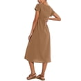 thumbnail image 3 of Vestido midi Zhyaj, holgado, túnica de verano, playa, con bolsillos, algodón, 3 of 7